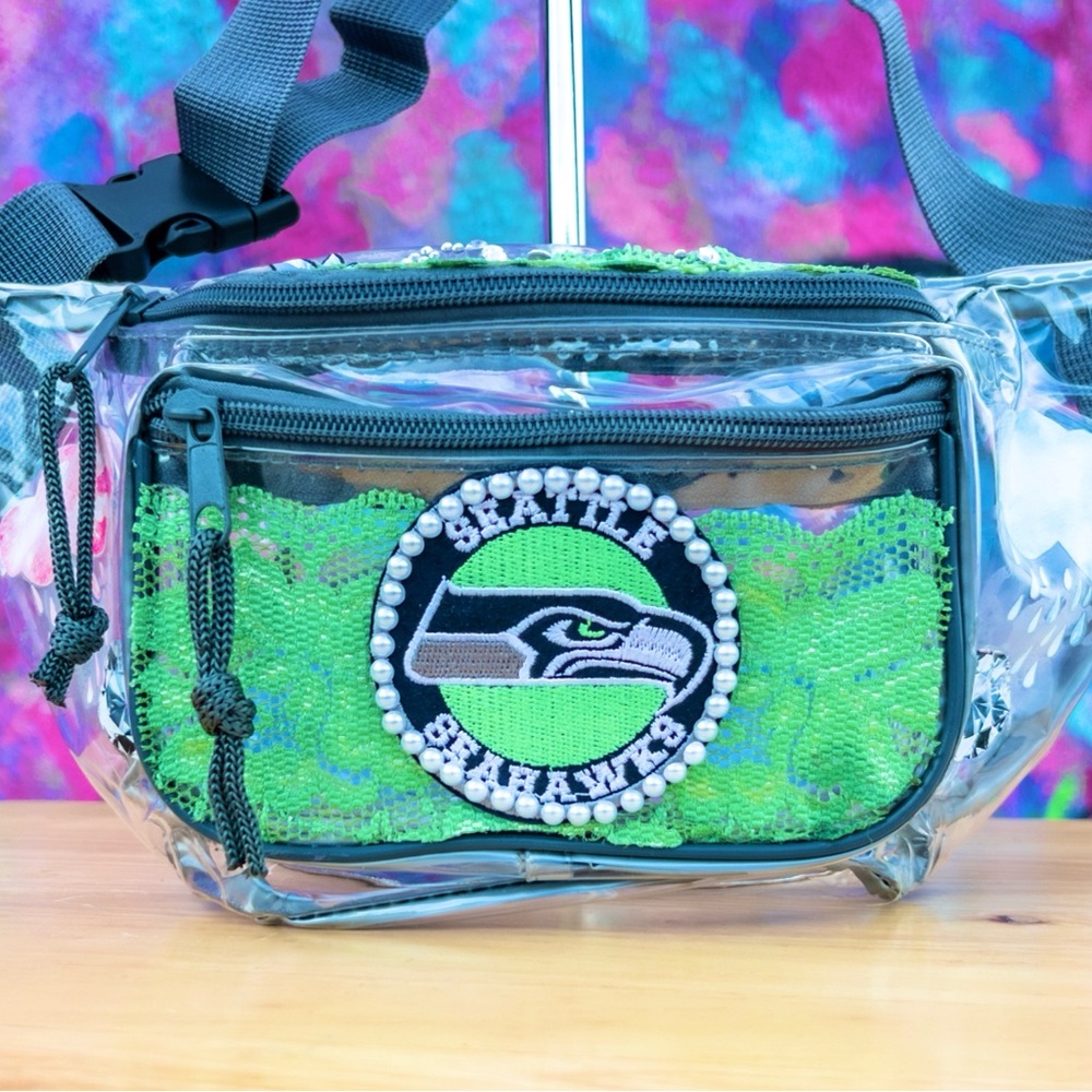 SEATTLE SEAHAWKS ‘2X’ Clear Fanny Pack 8” - Grey